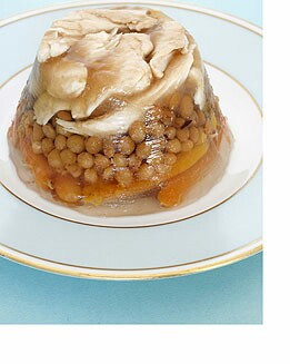GELATINA DE PERDIZ, LENTEJAS Y ZANAHORIAS