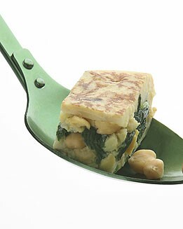TORTILLA DE GARBANZOS Y ESPINACAS