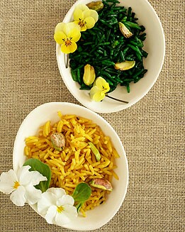 ARROZ AL CURRY VERDE Y AMARILLO