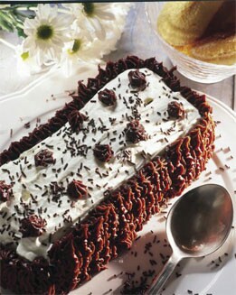 POSTRE HELADO DE TRUFA Y NATA