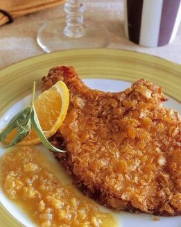 CHULETA DE SAJONIA CON CORN FLAKES