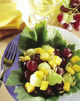 ENSALADA DE UVAS NEGRAS Y MELÓN