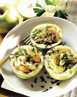 MANZANAS RELLENAS DE GAMBAS