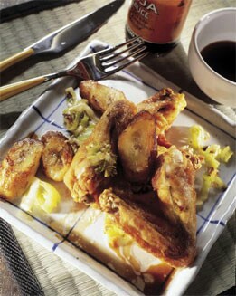 POLLO FRITO CON PLÁTANO