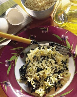ARROZ CON ESPINACAS Y QUESO