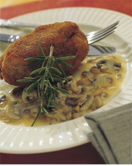 FLAMENQUINES CON SALSA DE CHAMPIÑONES