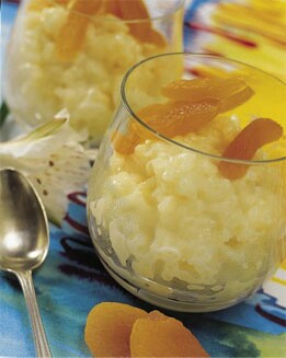 COPA DE ARROZ CON TIRAS DE ALBARICOQUES SECOS
