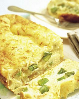 CAKE DE ESPÁRRAGOS Y HUEVOS