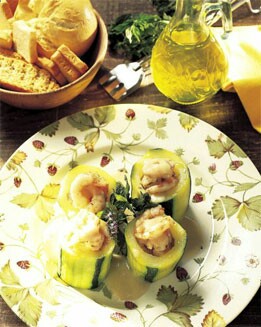 CALABACÍN CON GAMBAS A LA MENTA