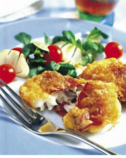 PESCADILLA A LA ROMANA CON JAMÓN