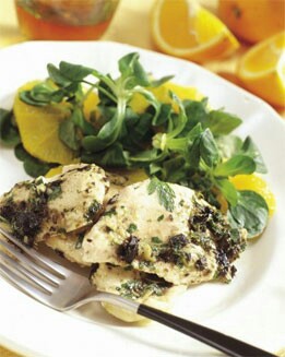 ESCALOPES DE PAVO CON ENSALADA DE NARANJAS