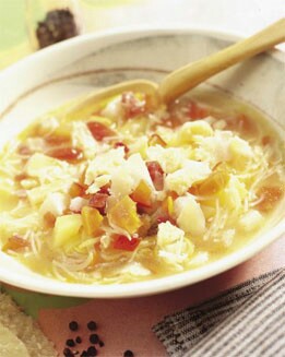 SOPA DE JAMÓN Y VERDURITAS