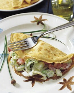 CREPES DE ZANAHORIAS CON CRUDITÉS