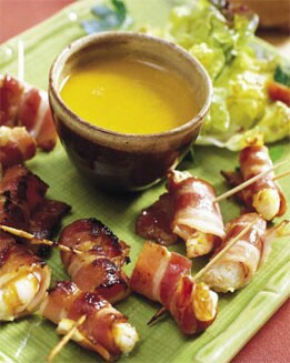 PINCHOS DE LANGOSTINO CON BACÓN