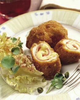 ROLLITOS DE AVE CON JAMÓN Y QUESO