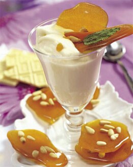 TEJAS DE CARAMELO CON CREMA DE CHOCOLATE BLANCO