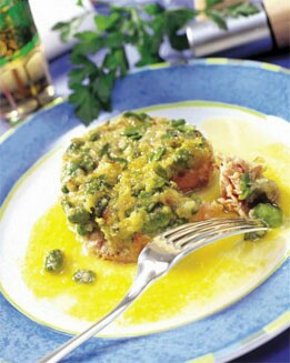 AROS DE SALMÓN Y HABAS CON SALSA DE MAHONESA