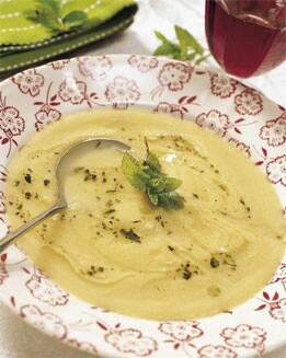 CREMA DE CALABACÍN A LA VINAGRETA DE HIERBABUENA
