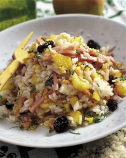 ENSALADA DE ARROZ, MAÍZ Y MELOCOTÓN