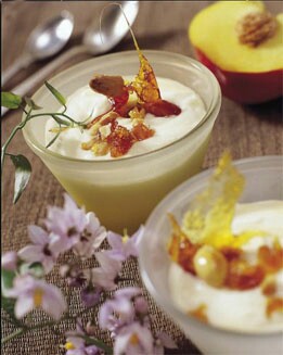 MOUSSE DE MELOCOTONES GUIRLACHE DE CACHAUETES