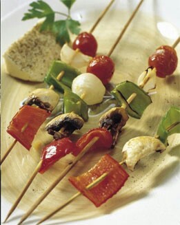 MINI-BROCHETAS VEGETALES A LA PIMIENTA
