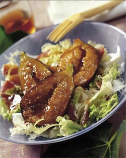 ENSALADA DE JAMÓN CON HIGOS AL RON