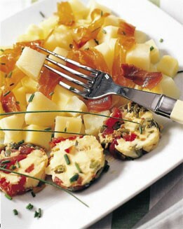 PATATAS CON SALMÓN AHUMADO Y MANTEQUILLA ESPECIADA
