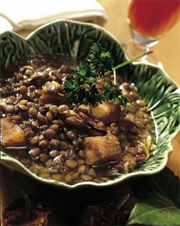 PUCHERO DE LENTEJAS CON BACALAO