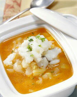 CREMA DE PUERROS CON BACALAO