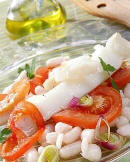 ENSALADA DE LEGUMBRES Y SEPIA