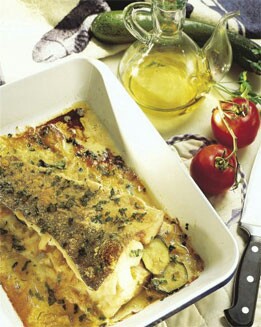 LOMOS DE MERLUZA Y PISTO AL HORNO