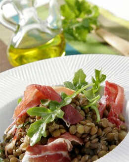 ENSALADA DE LENTEJAS Y JAMÓN SERRANO