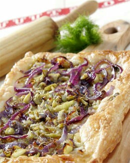 TARTALETA DE CEBOLLAS E HINOJO