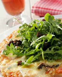 PIZZA DE QUESO Y RÚCULA