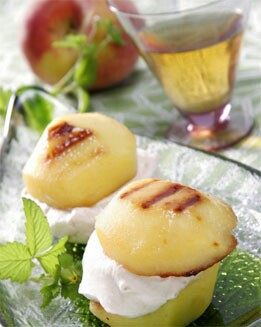 MELOCOTONES RELLENOS CON CREMA DE MODENA