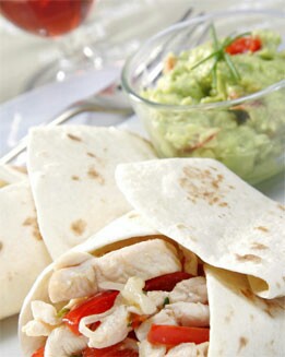 FAJITAS DE POLLO CON GUACAMOLE