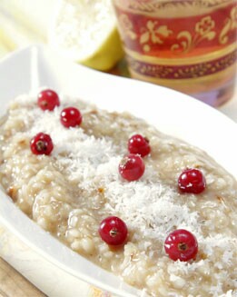 POSTRE  DE ARROZ CON LECHE DE COCO