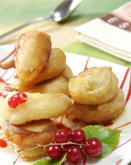 BUÑUELOS DE FRUTA Y MIEL