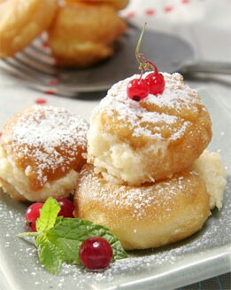 BUÑUELOS RELLENOS DE  MEMBILLO Y MASCARPONE