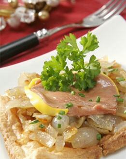 TARTALETA DE CEBOLLA Y FOIE