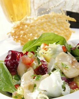 ENSALADA DE VIEIRAS CON VINAGRETA DE VERDURAS