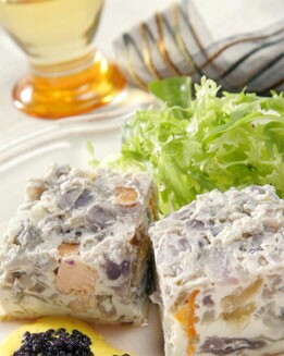 TERRINA  DE LOMBARDA Y SALMÓN