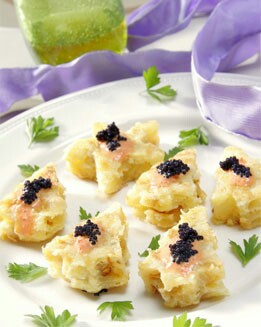 CANAPÉS DE PATATA Y HUEVO