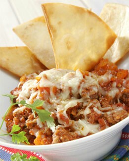 FRITOS DE MAÍZ AL HORNO CON CARNE
