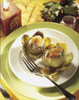 GRATÉN DE ALCACHOFAS RELLENAS DE SALMÓN