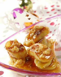 PLÁTANO FRITO CON SALSA DE NARANJA
