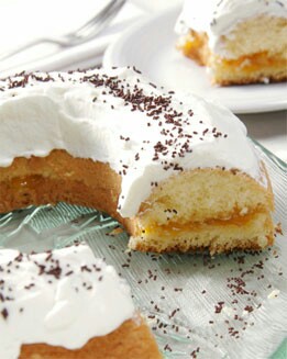 TARTA CON CREMA DE QUESO Y MELOCOTÓN