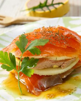 MILHOJAS DE SALMÓN Y MANZANA