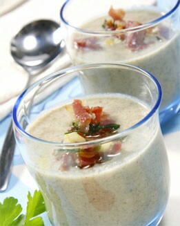 CREMA DE CHAMPIÑONES CON JAMÓN