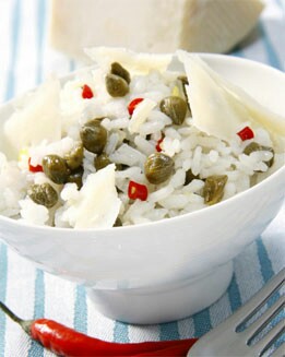 ARROZ CON SALSA DE ALCAPARRAS
